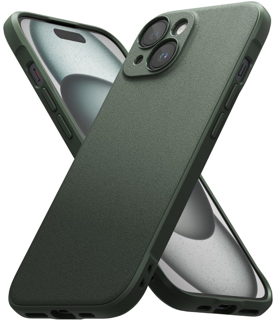 Ringke Onyx Compatible with iPhone 15 Plus Case Cover Rugged Flexible Durable Anti-Slip TPU Protection Shockproof iPhone 15 Plus Back Cover - Dark Green