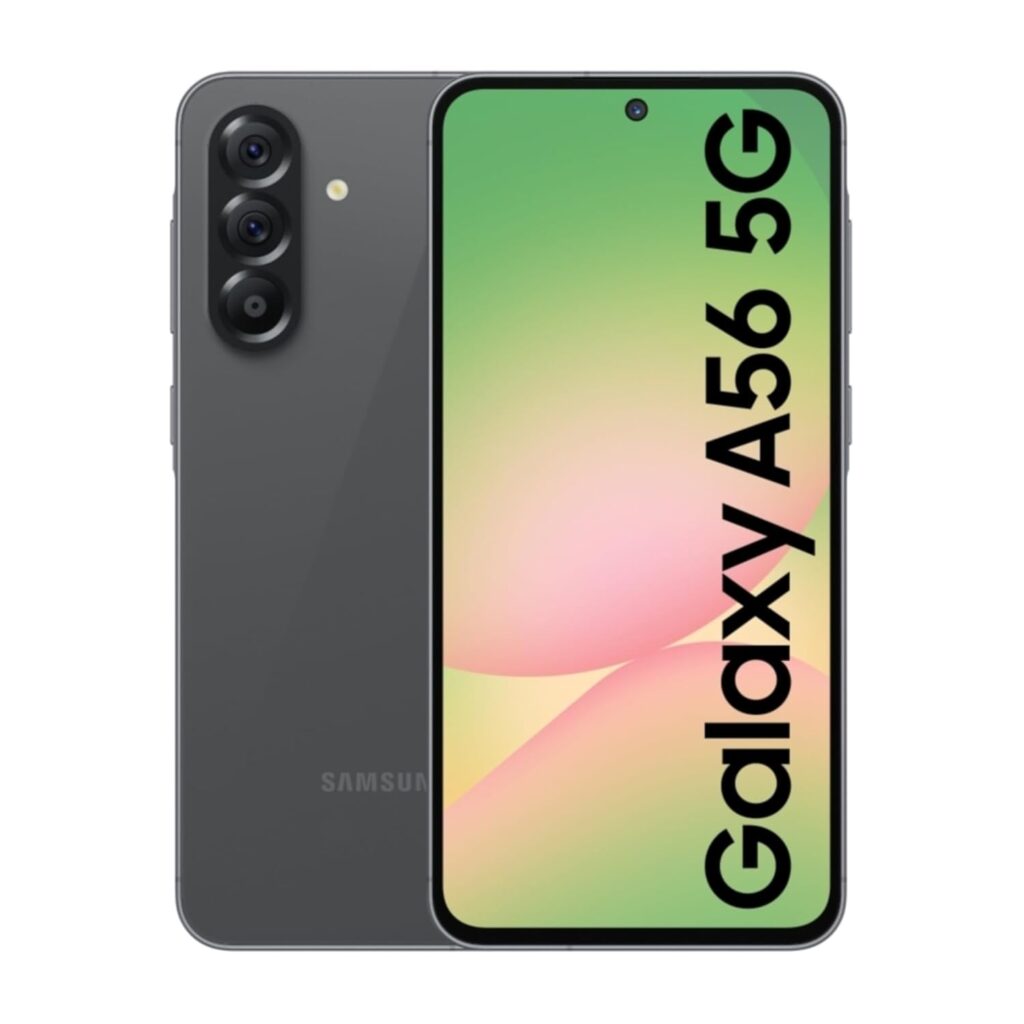 Samsung Galaxy A56 5G (Awesome Graphite, 12GB, 256GB) | Metal Frame | Gemini Live | Awesome Intelligence (AI): Circle to Search, Instant Slo-Mo, Auto-Trim, Object Eraser | Flagship Grade Camera