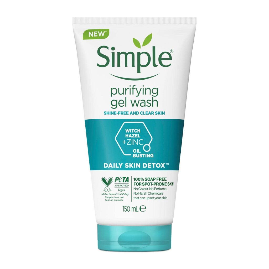 Simple Purifying Face Wash 150ml for oily, acne-prone, sensitive skin | 100% soap-free gentle cleanser for women & men