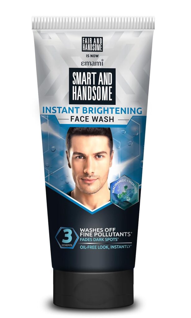 Smart And Handsome Instant Brightening Face Wash |Washes off Fine Pollutants*|Fades Dark Spots | Oil-Free Look, Instantly | Power of Niacinamide and Menthol | 150g
