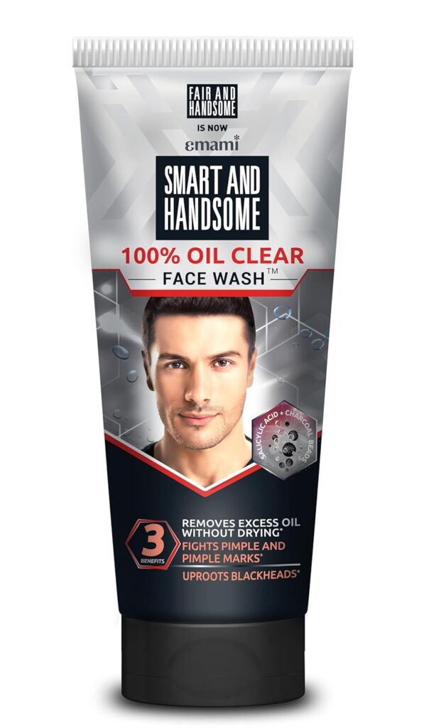 Smart And Handsome Instant Radiance Oil Clear Face Wash | All Day Oil-Free Look | Fades Pimple Marks | Reduces Blackheads | With 2% Salicylic Acid | 150GM