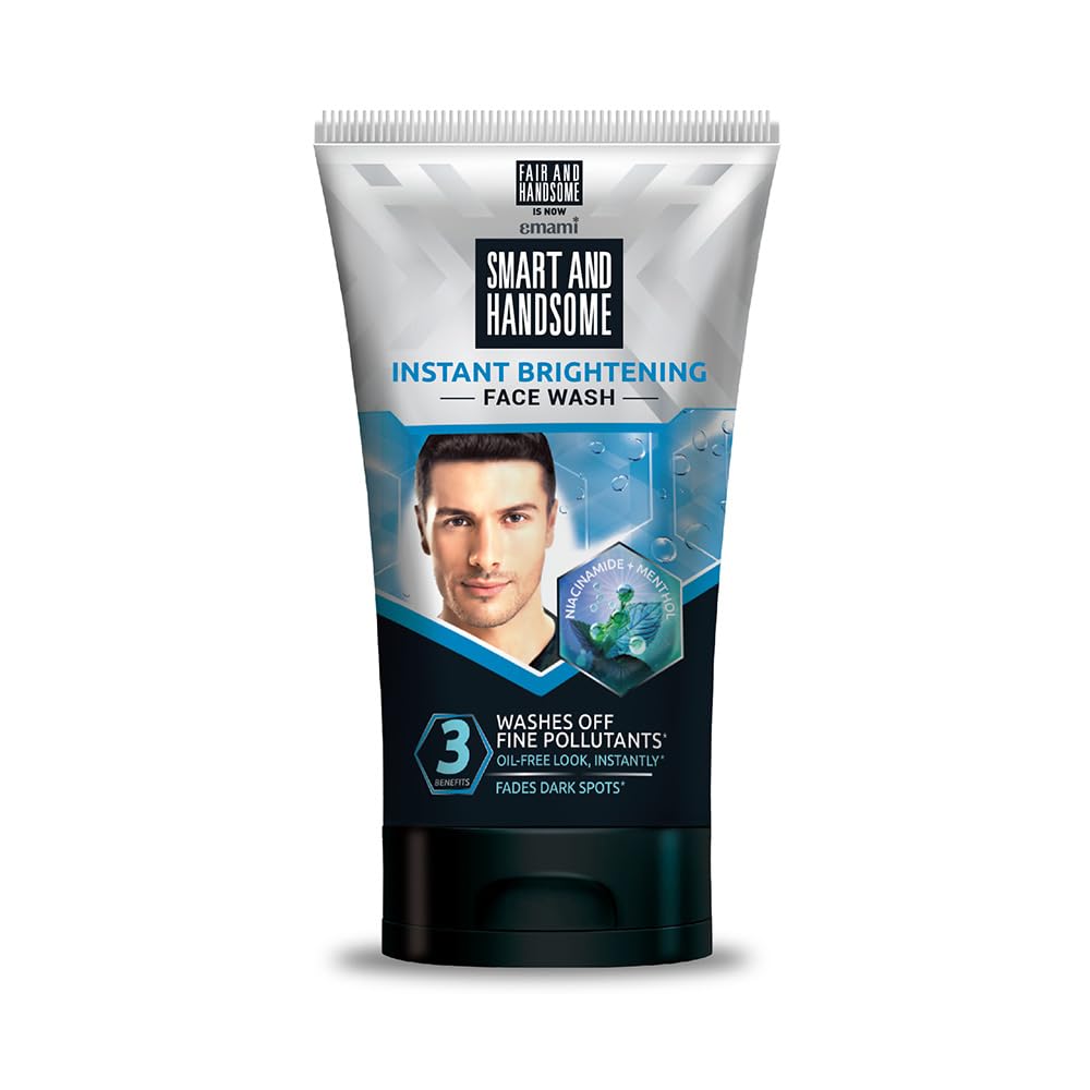Smart and Handsome Instant Radiance Face Wash | Pro-Peptide | Instant Radiance| Washes of Fine Pollutants | Cooling Freshness | 100g