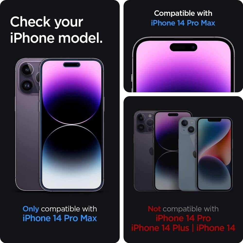 Spigen Ez Fit Privacy Tempered Glass Screen Protector For Iphone 14 Pro Max - 2 Pack for Smartphone