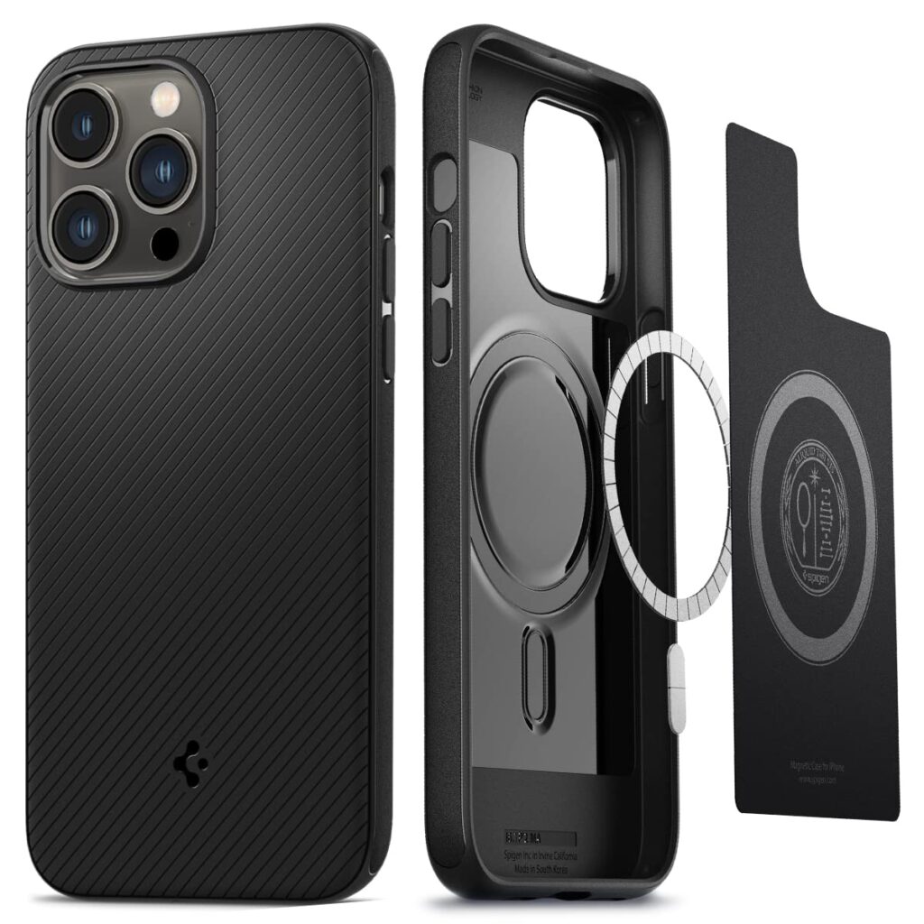 Spigen Mag Armor MagFit Back Cover Case Compatible with iPhone 14 Pro Max (TPU + Poly Carbonate | Matte Black)