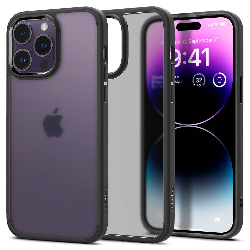 Spigen Ultra Hybrid Back Cover Case Compatible with iPhone 14 Pro Max (TPU + Poly Carbonate | Frost Black)