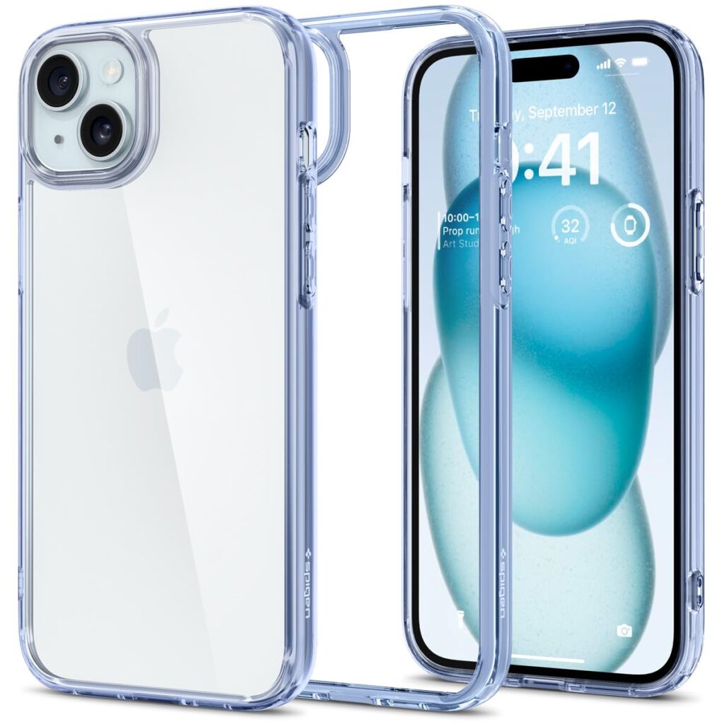 Spigen Ultra Hybrid Back Cover Case Compatible with iPhone 15 Plus (TPU + Poly Carbonate | Sky Crystal)