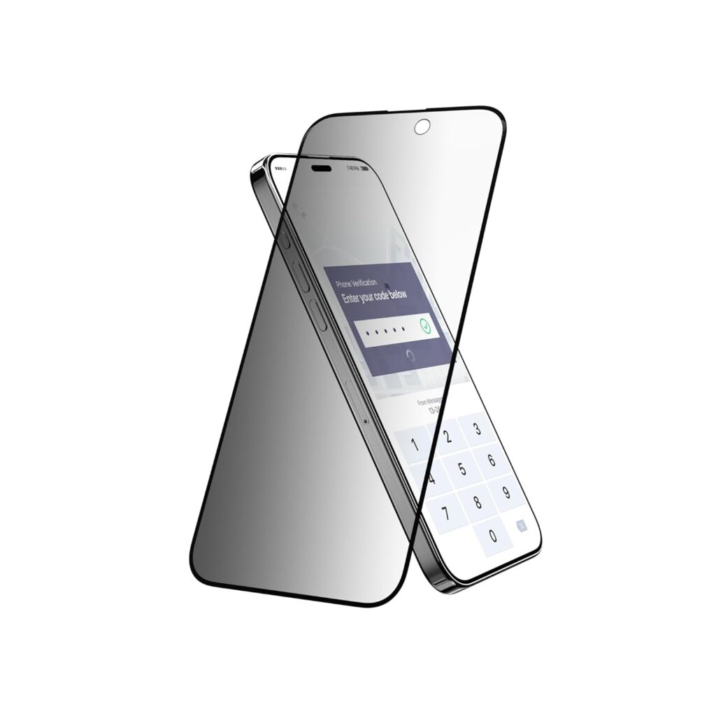 StillerSafe Brand - Eye + Face Skin Protection AntiGlare 5D Tempered Glass for iPhone 16 Plus / 15 Plus. Blue Light Blocking Micro Louvre ABCS Glass with light privacy. Keep Your Skin/Eyes Safe