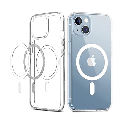 TOUCCH iPhone 14 Plus Magtag Transparent Case | Shock Proof Design & Camera Protection | Magsafe Wireless Charging case for Apple iPhone 14 Plus | Sleek Hard Crystal Cover - Clear Back