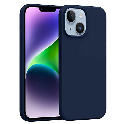 TOUCCH iPhone 14 Soft OG Silicone Back Case| Shock Proof Design & Camera Protection | Premium Rubberised Cover (Microfiber Lining) for iPhone 14 | Ultra Smooth Silicone - Dark Blue