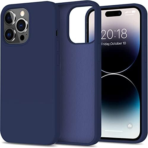 TOUCCH iPhone 14 pro max Soft OG Silicone Back Case| Shock Proof Design & Camera Protection | Premium Rubberised Cover (Microfiber Lining) for iPhone 14 pro max | Ultra Smooth Silicone - Dark Blue