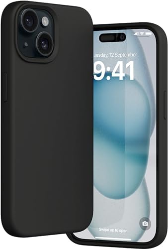 TOUCCH iPhone 15 Plus Soft OG Silicone Back Case| Shock Proof Design & Camera Protection | Premium Rubberised Cover (Microfiber Lining) for Apple iPhone 15 Plus | Ultra Smooth Silicone - Black