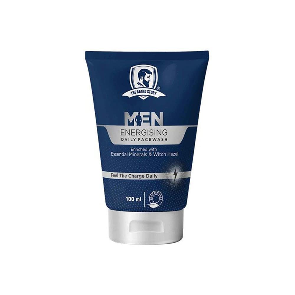The Beard Story Men Face Wash 100ml Daily Energizing Facewash for Deep Cleansing, Pore Purifying, Tan Removal, & Brightening Enriched with Minerals Paraben Free