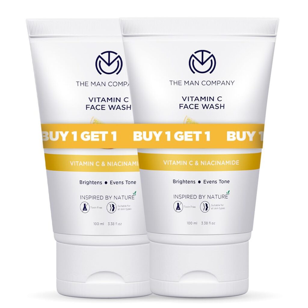 The Man Company Vitamin C Face Wash (Buy 1 Get 1 FREE) with Turmeric and Moringa | Paraben Free - 100ml