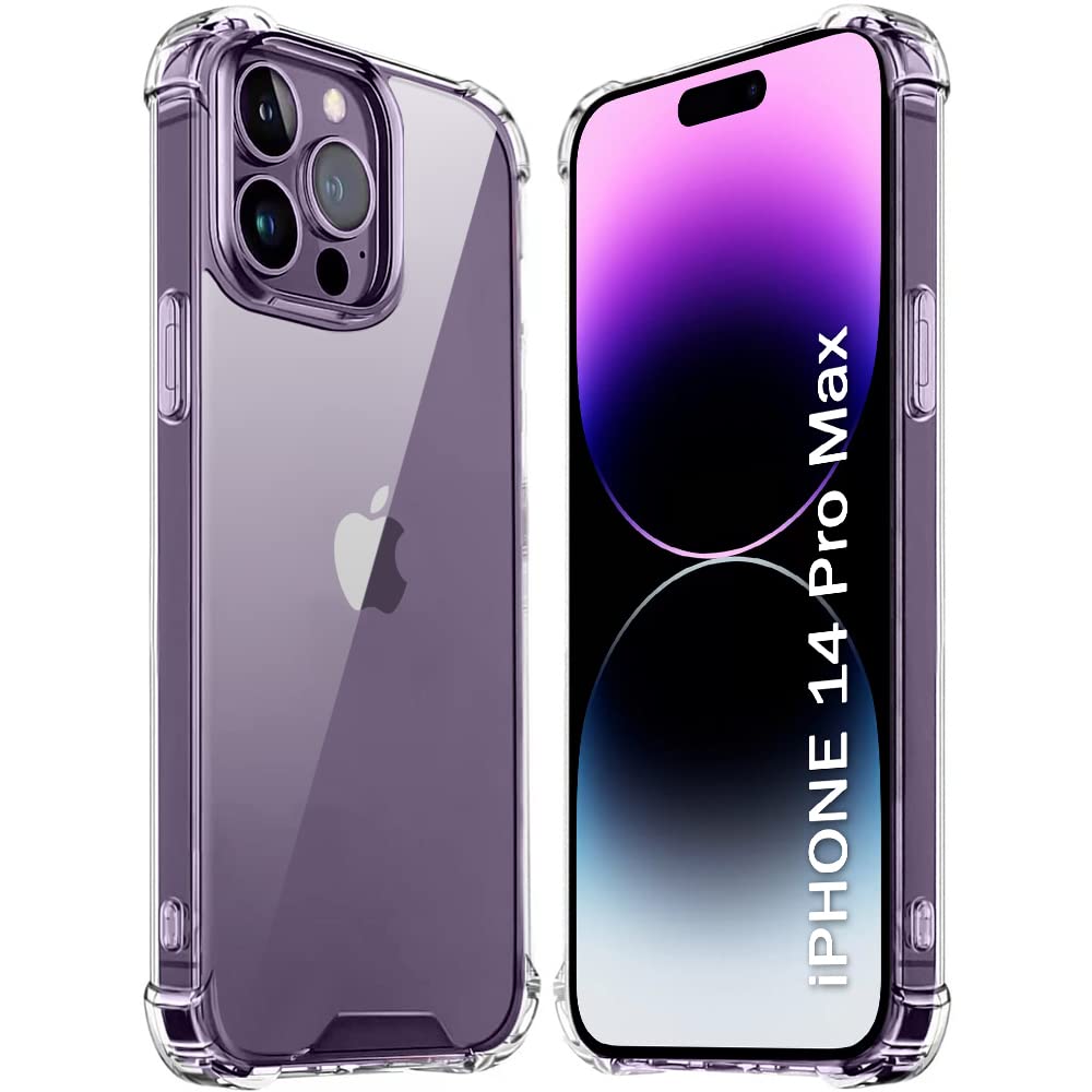 TheGiftKart Crystal Clear Back Cover Case for iPhone 14 Pro Max | 360 Degree Protection | Shock Proof Design | Transparent Back Cover Case for iPhone 14 Pro Max (Transparent Bumper)