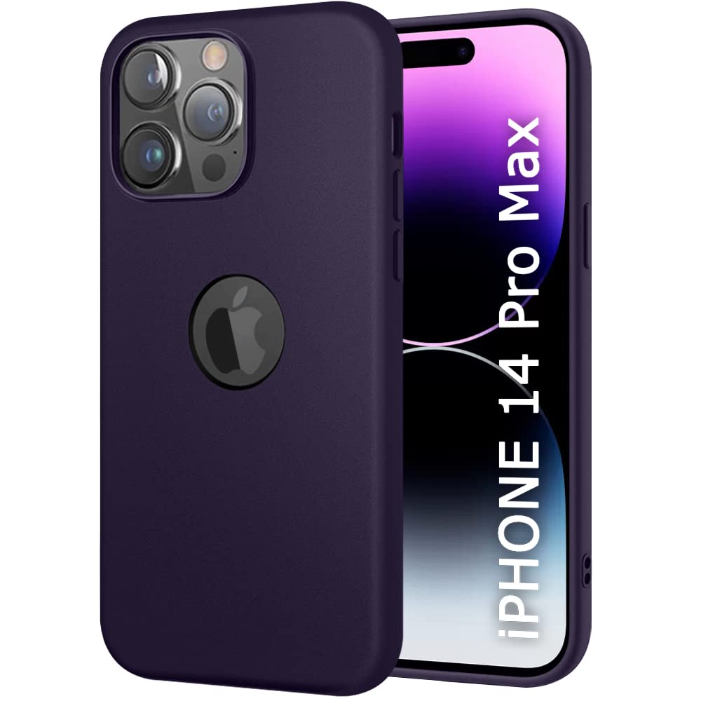 TheGiftKart Sleek Back Cover Case For Iphone 14 Pro Max|Slim Fit Protective Design|Ultra Matte Finish|Camera Protection Bump|Soft Silicon Back Cover Case For Iphone 14 Pro Max (Tpu|Deep Purple)