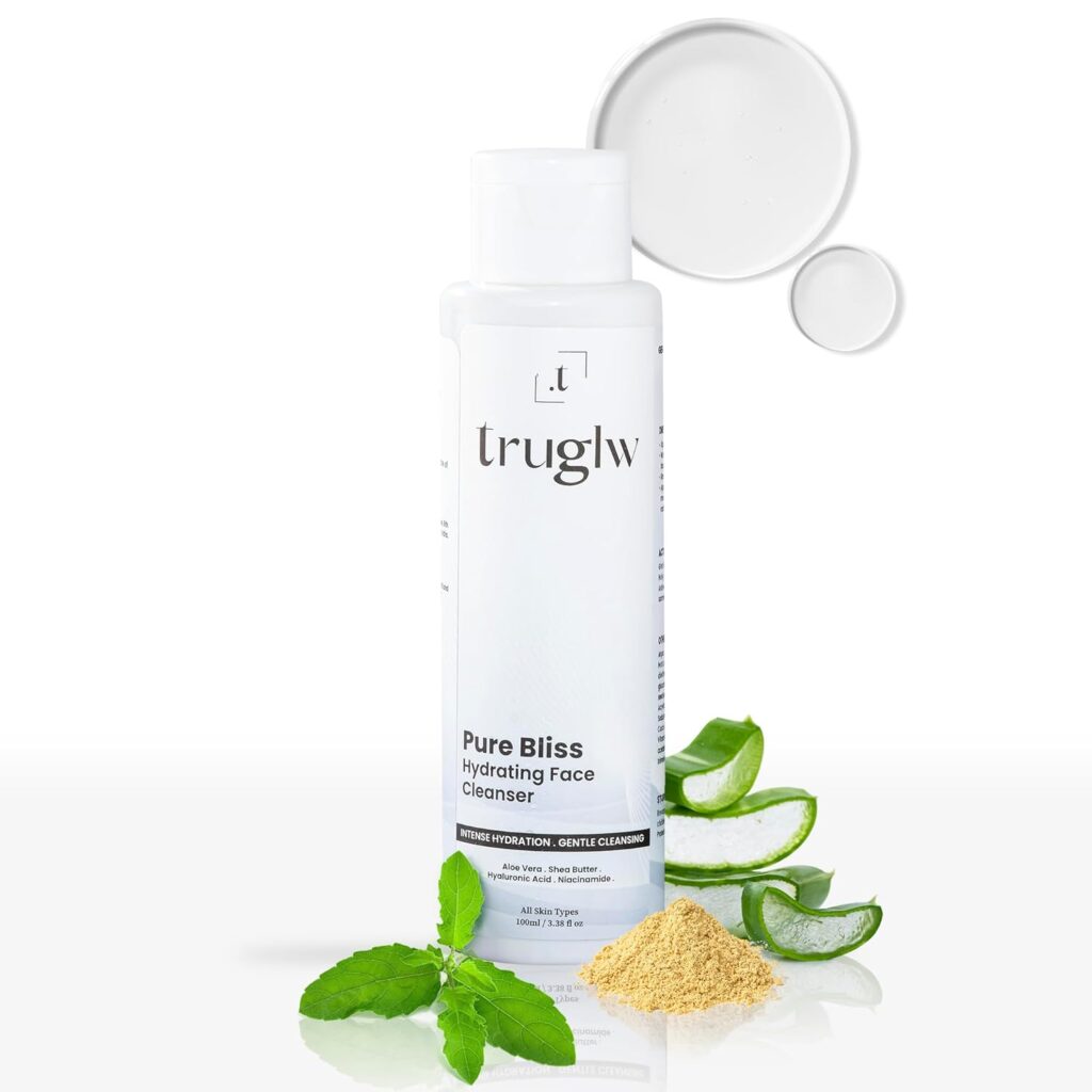 Truglw Daily Face Cleanser, Deeply Hydrates With 2% Niacinamide, Hyaluronic Acid, Aloe Vera, Calms Irritation, Supports Skin Barrier, For Acne-Prone, Dry or Sensitive Skin - 100ml
