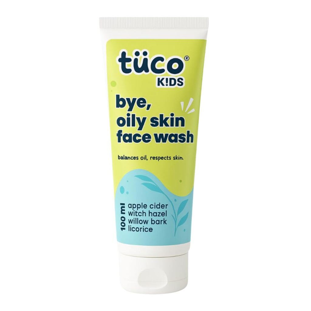 Tuco® Kids Oily Skin Face Wash for Acne Prone Skin | Infused with Apple Cider, Witch Hazel & Willow Bark, Licorice | pH Balanced | 2-15 Years Age| Paraben, SLS & Sulphate Free | 100 ml (Pack of 1)