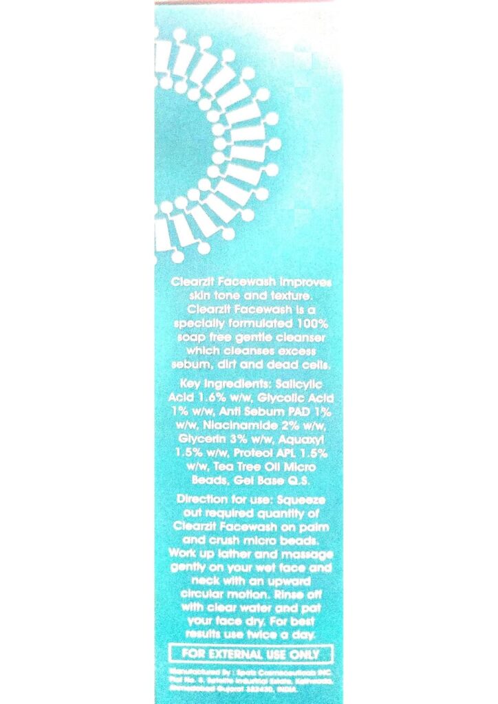 UNIGLOW Clearzit Face Wash For Oily & Acne Prone Skin | Sulphate Free, Paraben Free Each-60G (Pack Of 2) Clams And Soothes Skin Face Wash