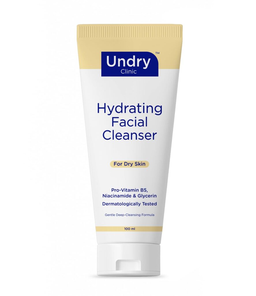 Undry Hydrating Face Wash for Dry Skin (100 ml) Gentle Deep-Cleansing Facewash Cleanser for Face, Non-Drying Face Wash for Women & Men Face Wash with Niacinamide, Pro-Vitamin B5 & Glycerin