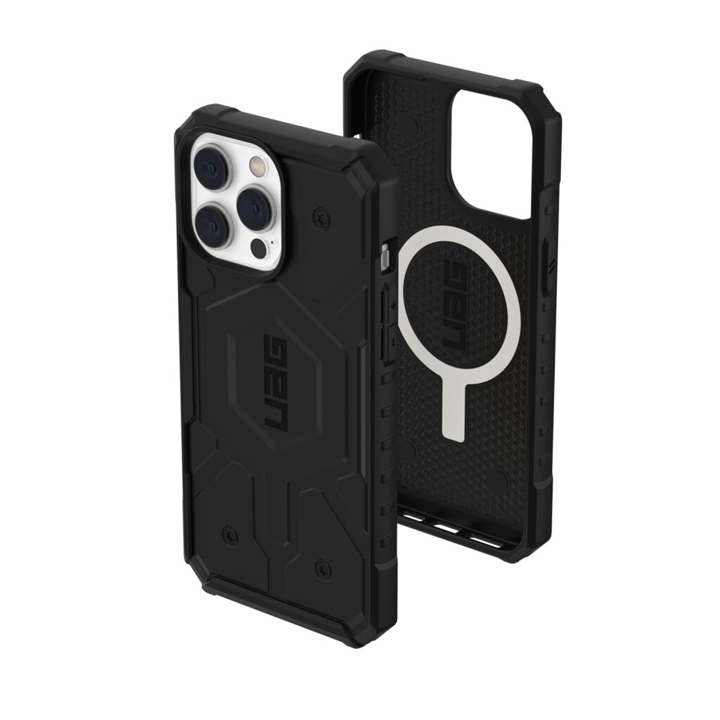 Urban Armor Gear UAG Pathfinder Build-in Magnet Compatible with Mag-Safe Charging Slim Lightweight Shockproof Dropproof Rugged Protective Case/Cover Designed for iPhone 14 Pro Max (6.7-inch) - Black