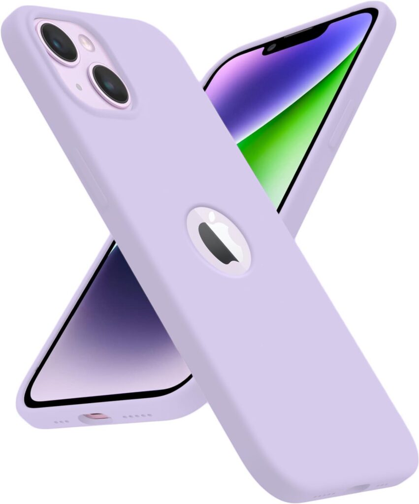 VONZEE Liquid Silicone Soft Back Cover for iPhone 14 Plus Case, Shockproof Slim Camera & Full Body Protection Non Yellowing Cover with Microfiber Lining & Logo Cut (6.7 Inch) -Official Purple
