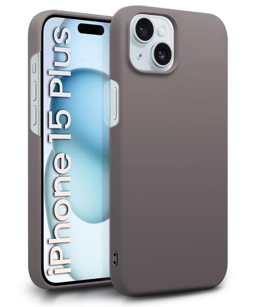 WOW IMAGINE Slim Frameless Back Cover for iPhone 15 Plus | iPhone 14 Plus Ultra Thin Lightweight Design & Camera Protection | Soft Matte Silicone Flexible Mobile Case (Grey)