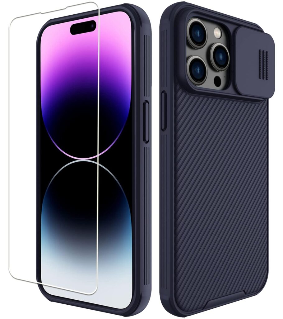 Wefor Compatible with iPhone 14 Pro Max Case 6.7 inch with Camera Cover,Slim Fit Thin Polycarbonate Protective Shockproof Cover with Slide Camera Cover, Upgraded Case (Purple)