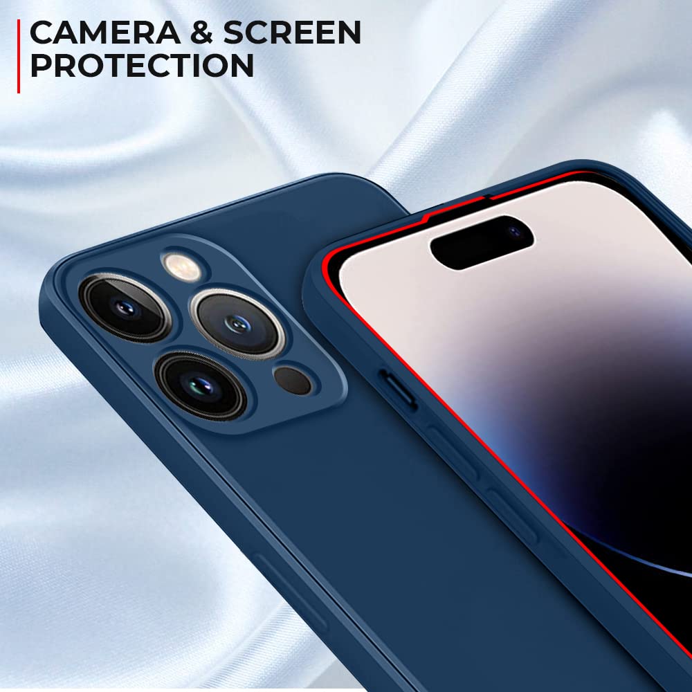 Winble Back Case Cover for iPhone 14 Pro Max Back Cover Case Camera Protection Soft Liquid Silicone Protective Back Cover Designed for iPhone 14 Pro Max (Blue)