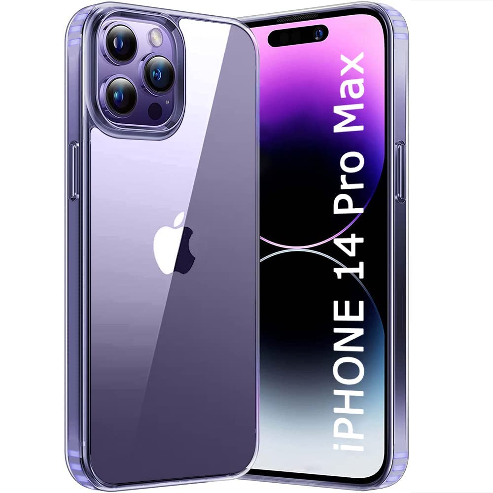 ZedGear Case for iPhone 14 ProMax Silicone Case Clear Transparent Shockproof Scratch Resistant Protective Phone Soft Silicone Slim Cover for iPhone 14 ProMax (Transparent)