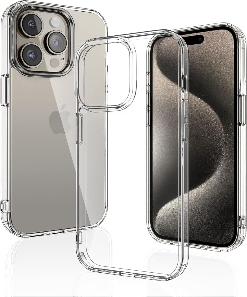 ZedGear Case for iPhone 15 ProMax Silicone Case Clear Transparent Shockproof Scratch Resistant Protective Phone Soft Silicone Slim Cover for iPhone 15 ProMax (Transparent)