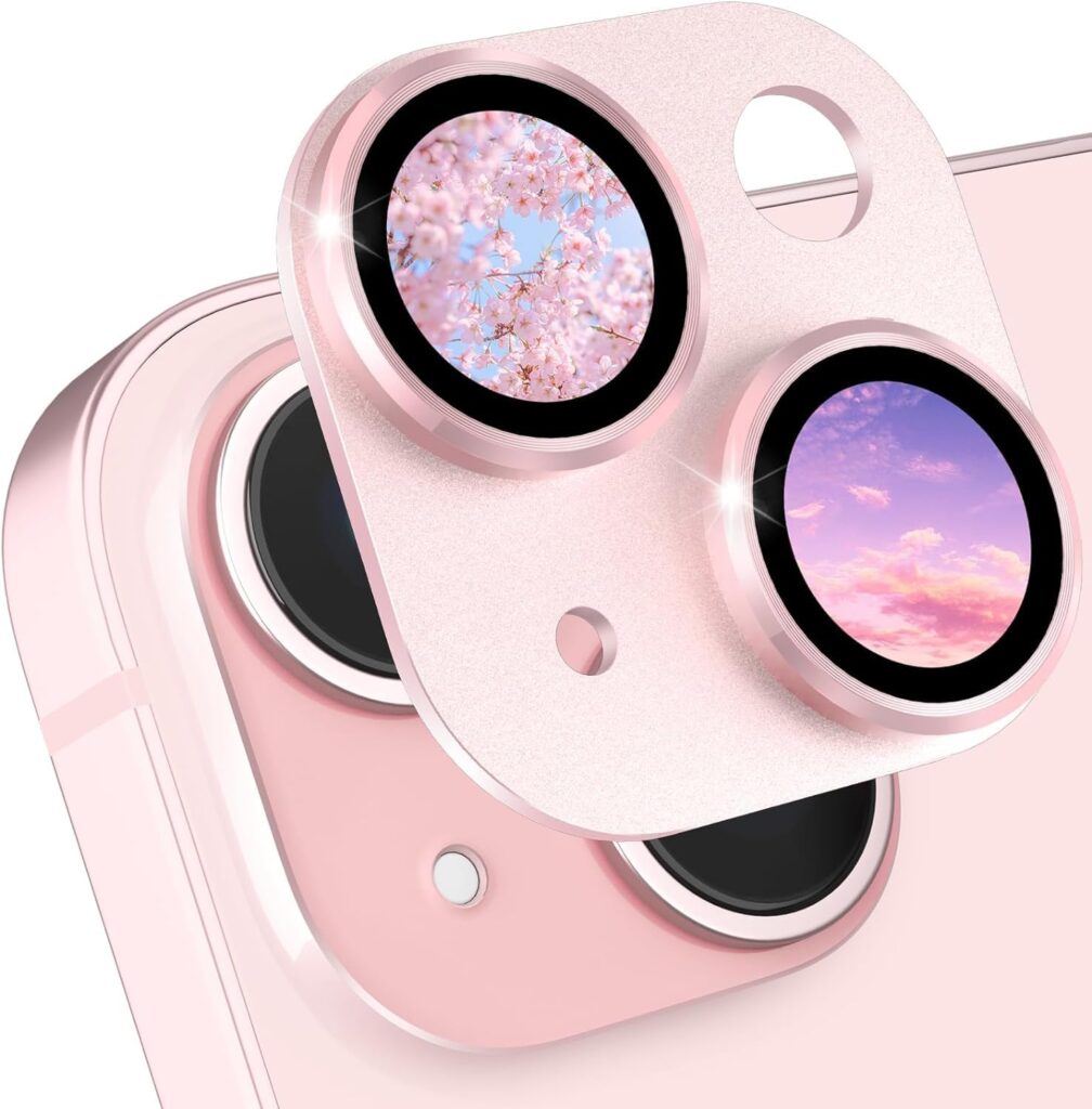 ZedGear Joint Camera Lens Protector for iPhone 15 6.1" & iPhone 15 Plus 6.7" Camera Lens Protection with Anti Scratch Ultra Clear 9H Hardness Glass for iPhone 15/15 Plus - Pink