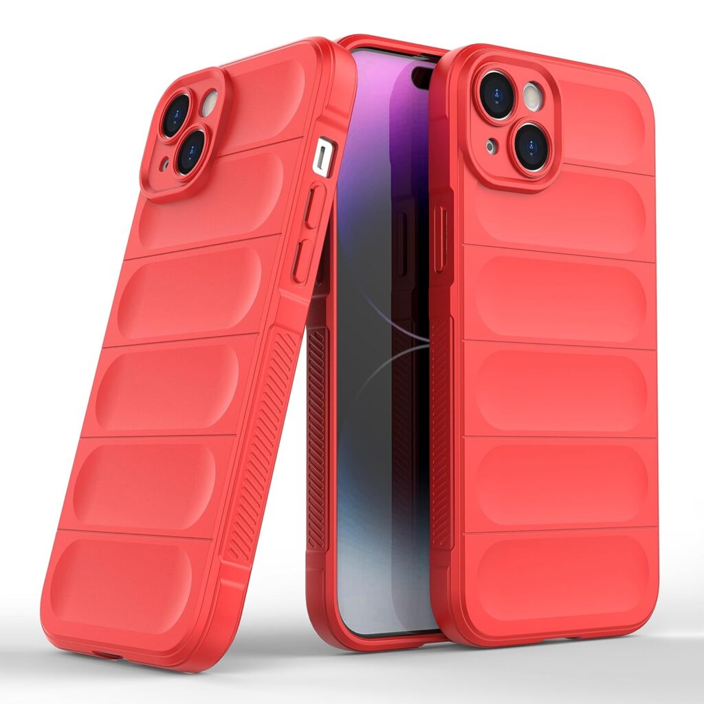 amazon basics Back Case Cover for iPhone 15 Plus (SiliconeRed)