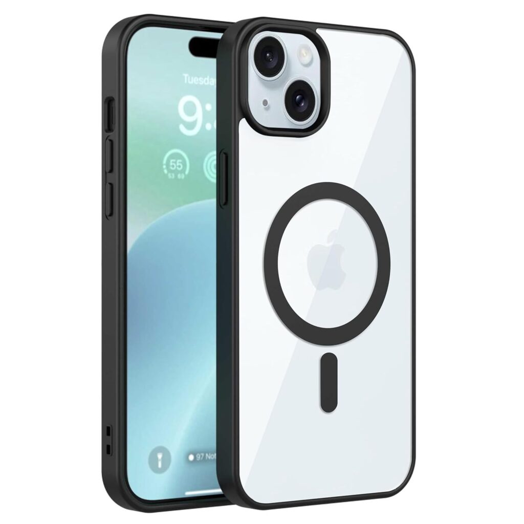 amazon basics Back Case Cover for iPhone 15 Plus (Thermoplastic Polyurethane_Black)