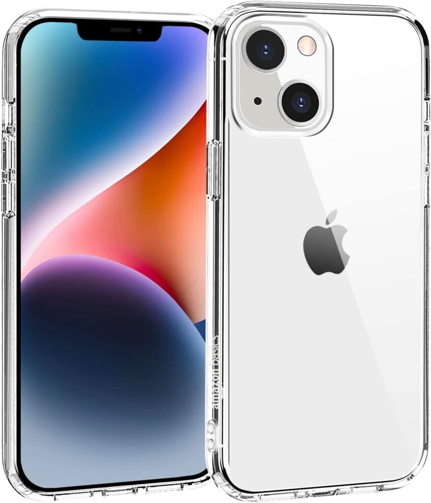amazon basics Ultra-Hybrid Clear Case for iPhone 14 Plus | Shockproof | Camera Protection