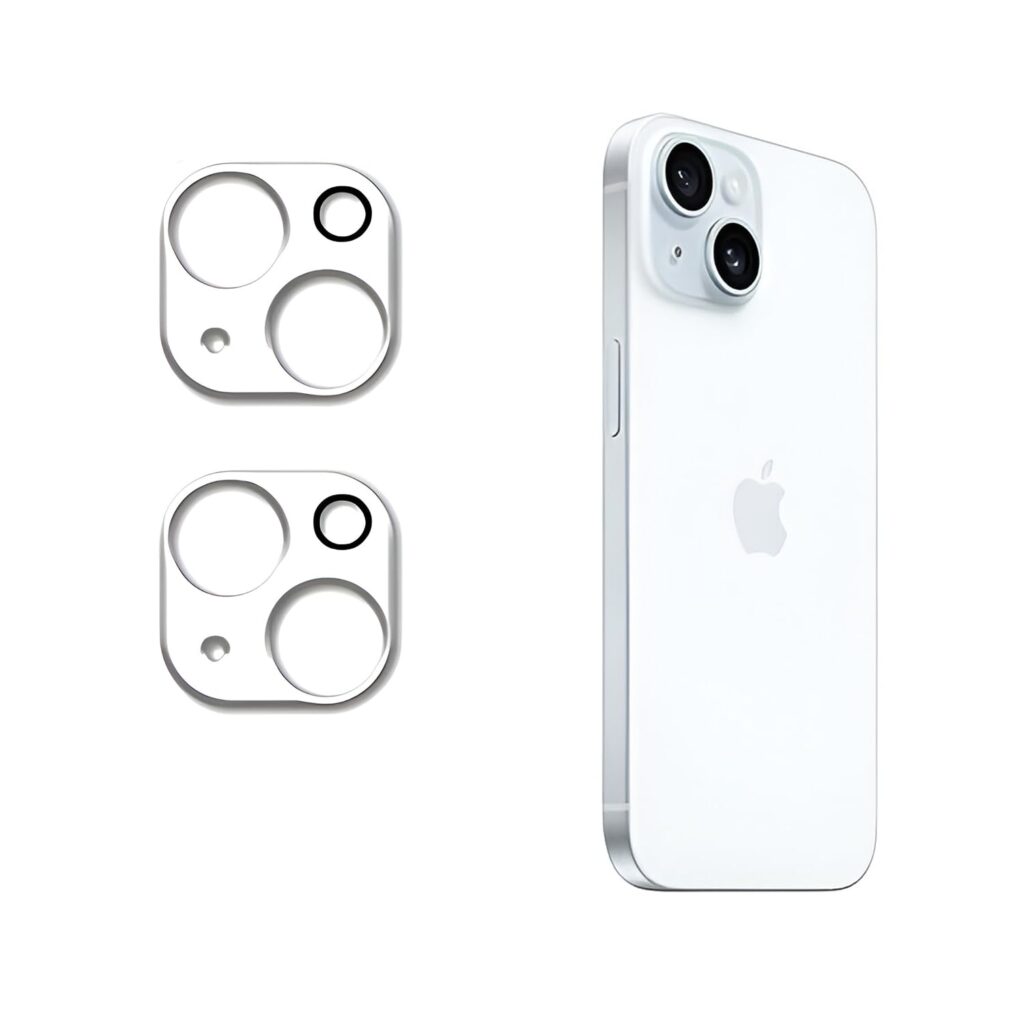 urbanvega Camera Lens Protector Compatible with iPhone 15 / iPhone 15 Plus (Pack of 2) - Tempered Glass (Transparent), Bubble-Free Installation, Scratch Resistant
