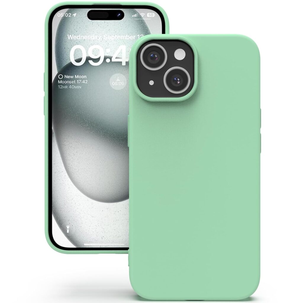 YATWIN Silicone Back Case for iPhone 15 Plus, Soft-Touch Phone Back Cover for Apple iPhone 15 Plus - Link Cyan