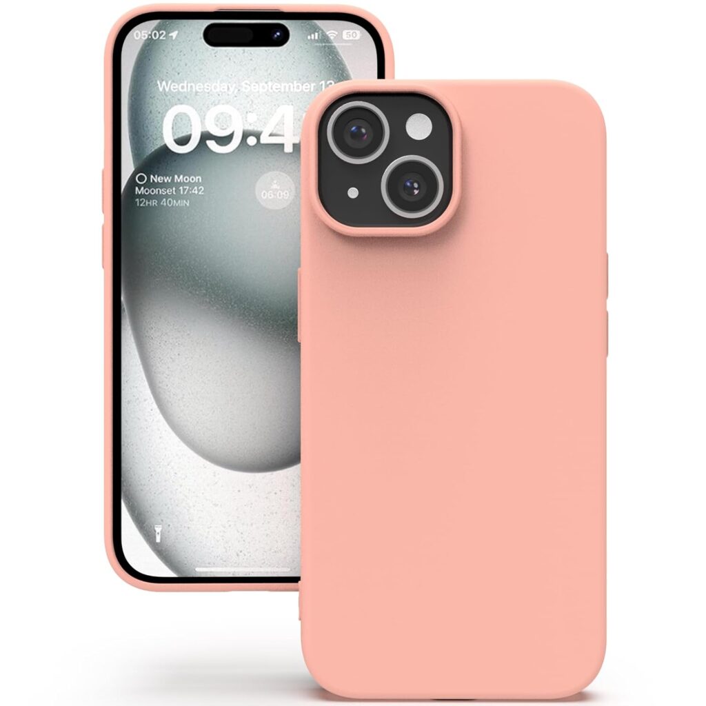 YATWIN Silicone Back Case for iPhone 15 Plus, Soft-Touch Phone Back Cover for Apple iPhone 15 Plus - Pink