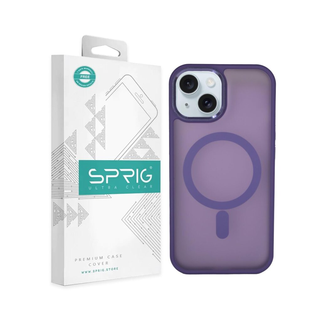 SPRIG Compatible with iPhone 15 Plus Premium MistMag Back Cover Drop Tested Shock Proof Mobile Case for Men, Women, Boys and Girls with Camera Protection (Dark Purple)