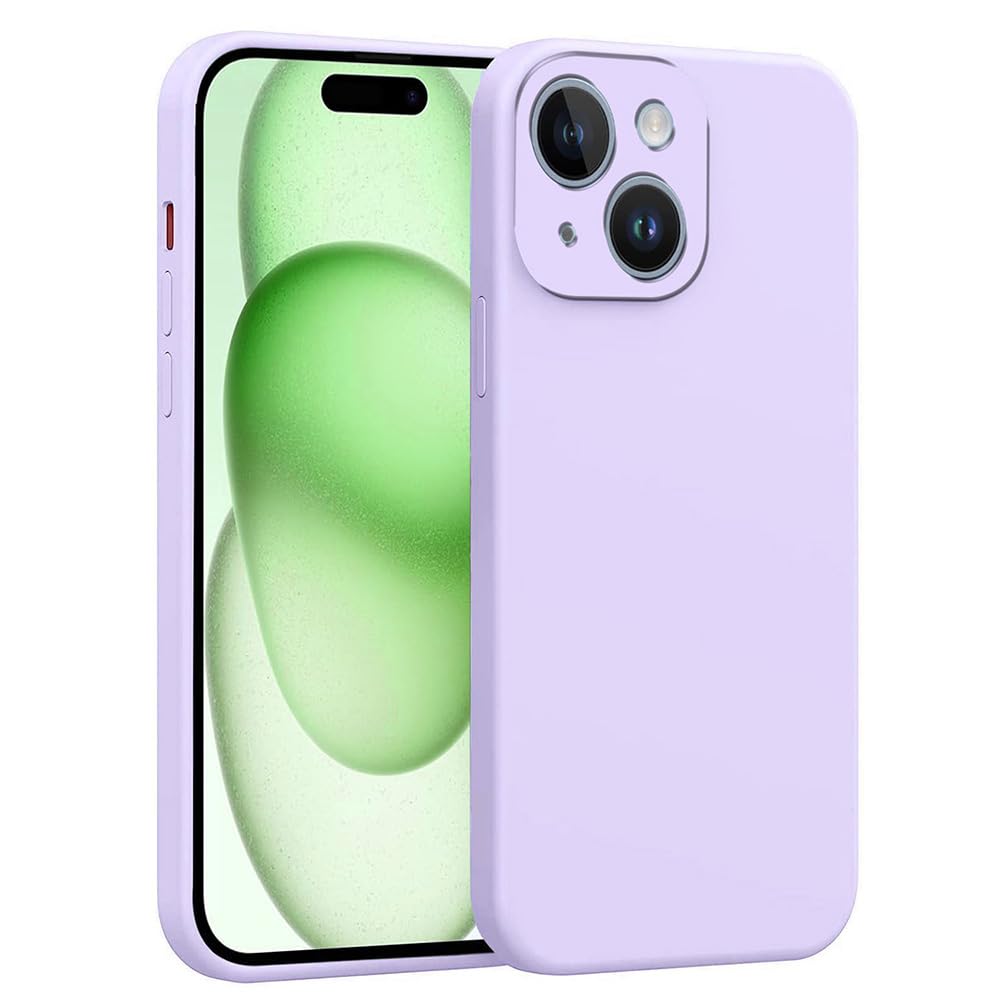 amazon basics Mobile Cover for Apple iPhone 15 Plus | Full Camera Protection | Premium Liquid Silicon Case | Flexible Bumper Case for Apple iPhone 15 Plus (Purple)