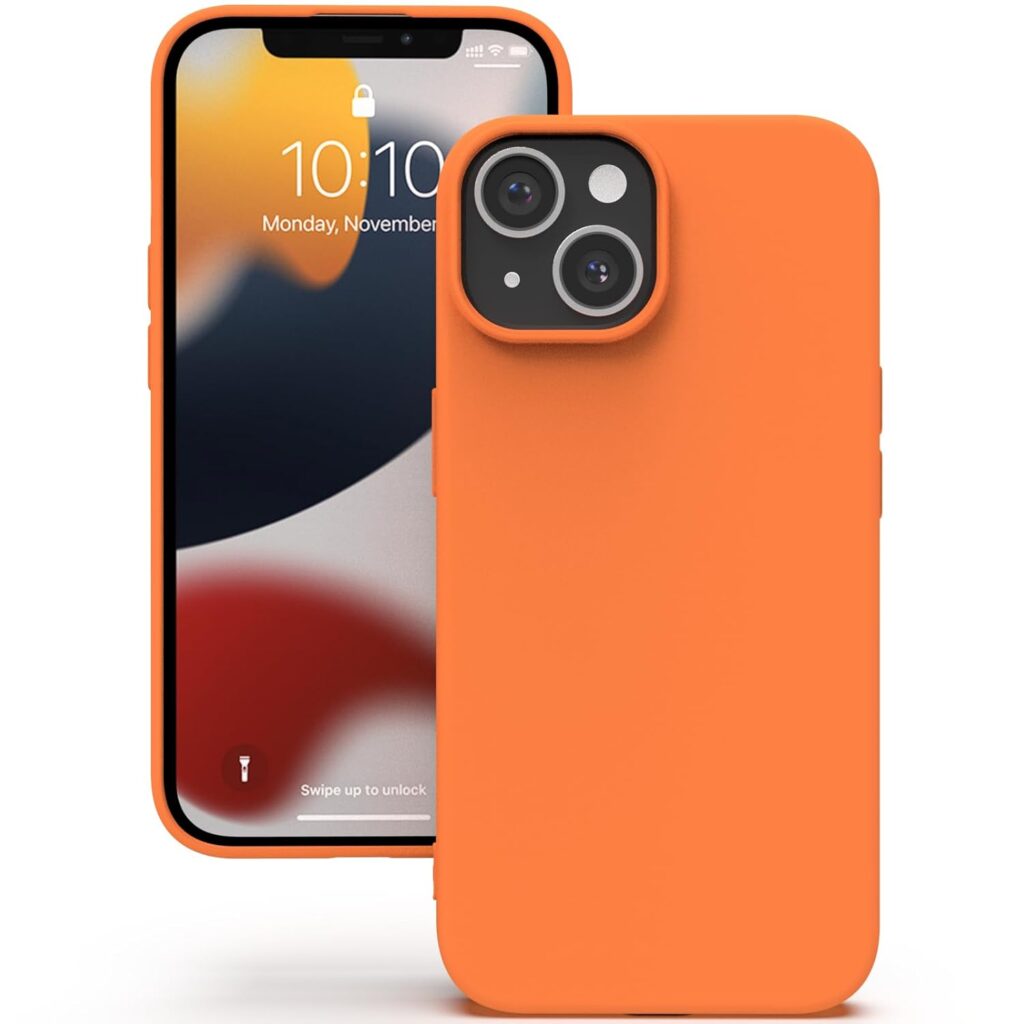 YATWIN Silicone Back Case for iPhone 14 Plus, Soft-Touch Phone Back Cover for Apple iPhone 14 Plus - Orange