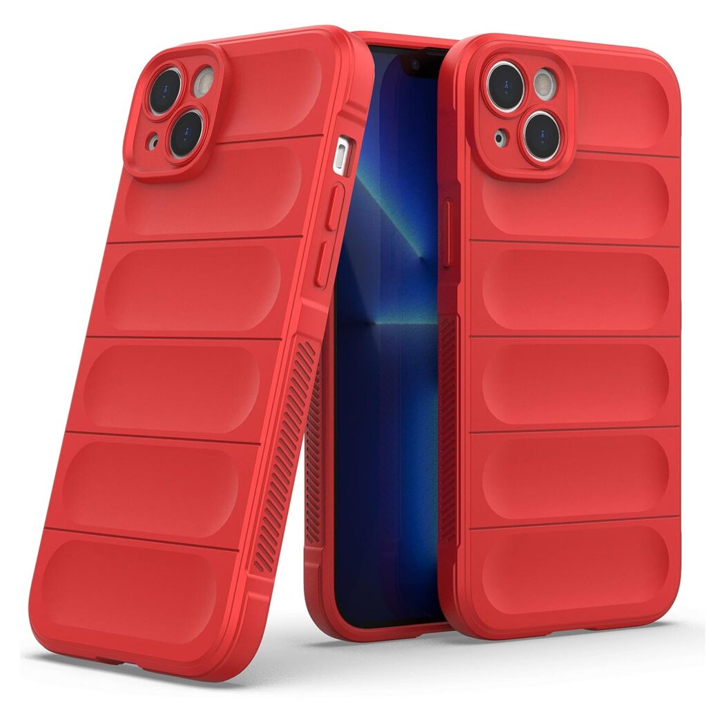 Amazon Brand - Solimo Silicone Mobile Cover for Apple iPhone 14 Plus (Silicon_Red)