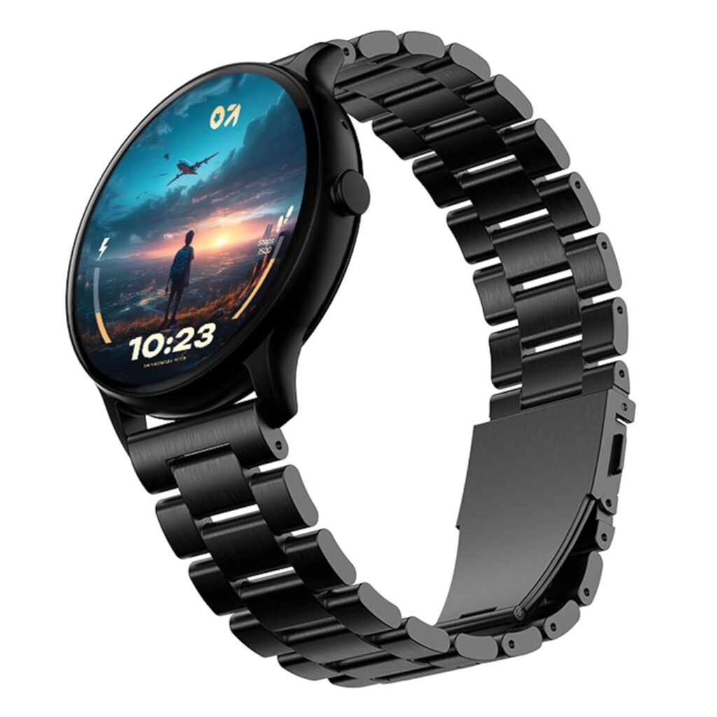 GOBOULT Dire Smartwatch: 1.38'' 2.5D Curved HD Display, BT Calling, 500 Nits Brightness, IP67, 250+ Watchfaces, 120+ Sports Modes, AI Voice Assistant, SpO2 Monitoring (Jet Black)