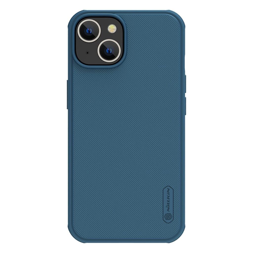 Nillkin Case for Apple iPhone 14 / iPhone 13 (6.1" Inch) Super Frosted Shield Pro Hard Back Soft Border (PC + TPU) Shock Absorb Cover Raised Bezel Camera Protect PC Without Logo Cut Blue Color