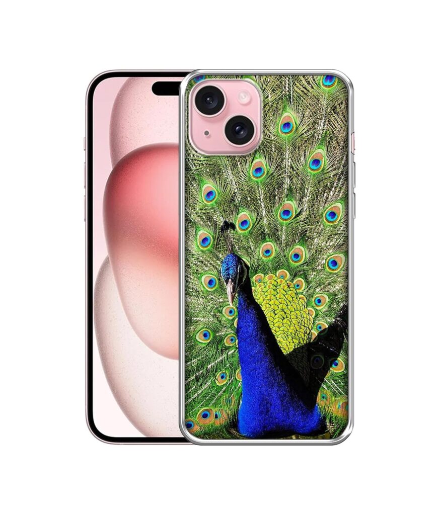 Amazon Brand- Solimo Basic Case for Apple iPhone 15 Plus (Silicone_Peacock)
