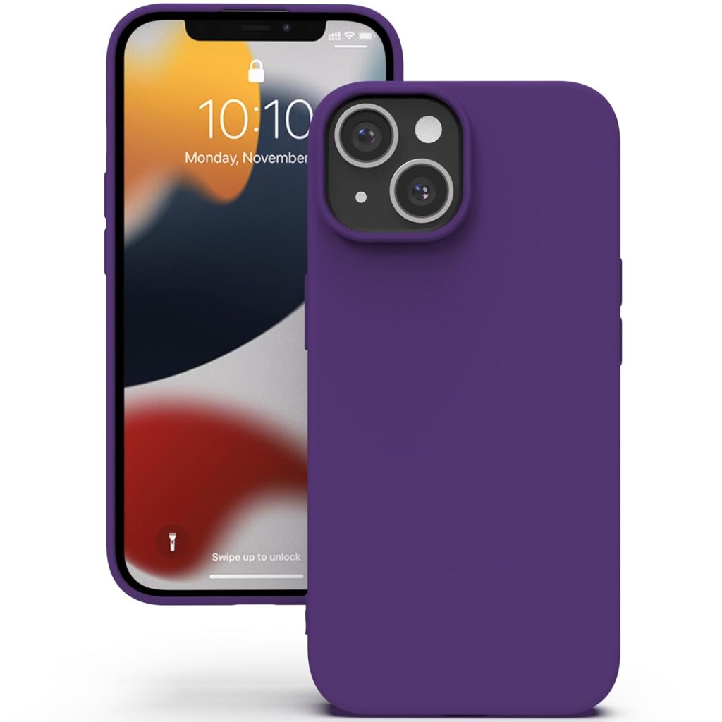 YATWIN Silicone Back Case for iPhone 14 Plus, Soft-Touch Phone Back Cover for Apple iPhone 14 Plus - Purple