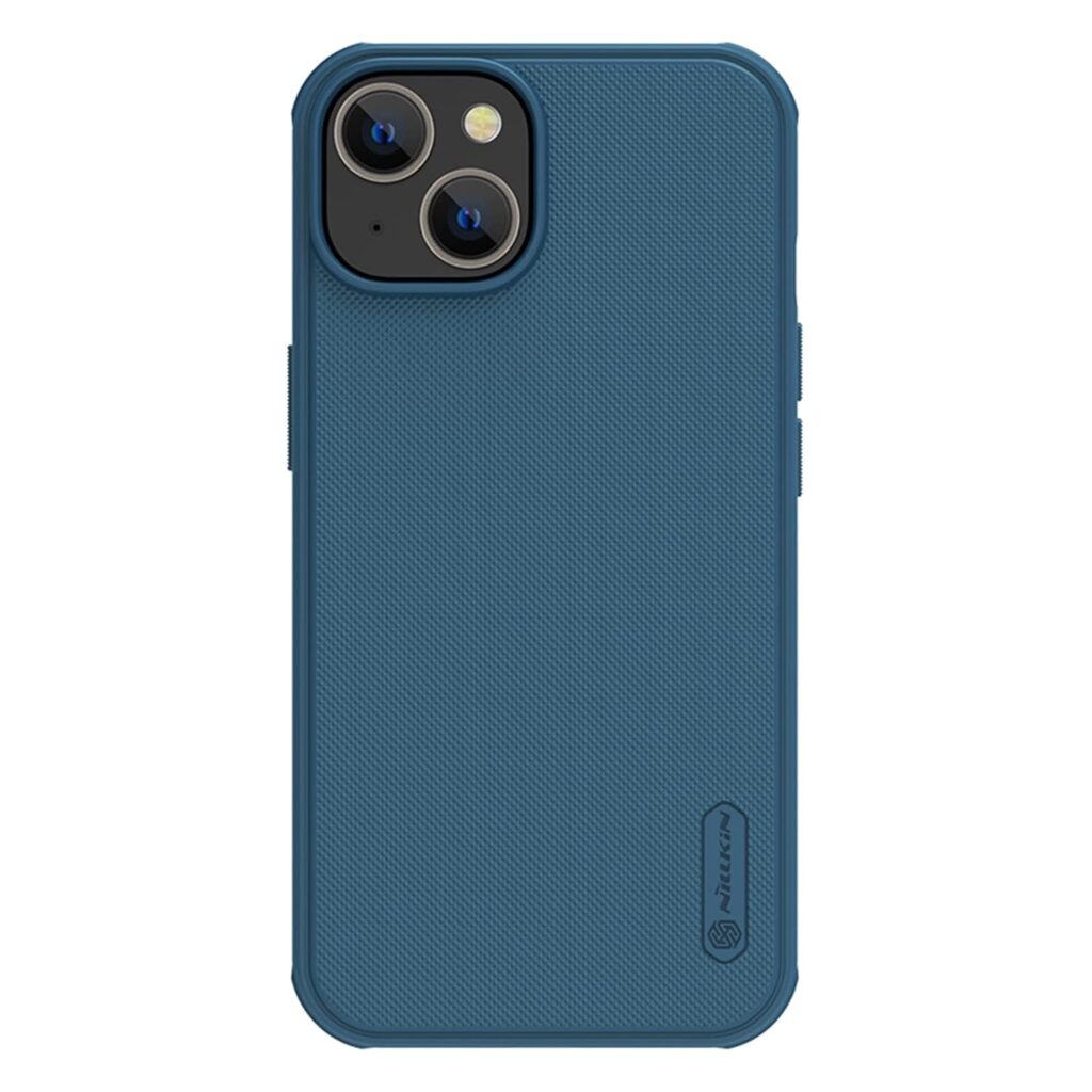 Nillkin Case for Apple iPhone 14 / iPhone 13 (6.1" Inch) Super Frosted Shield Pro Magnetic Hard Back Soft Border (PC + TPU) Cover Raised Bezel Camera Protect Without Logo Cut Blue