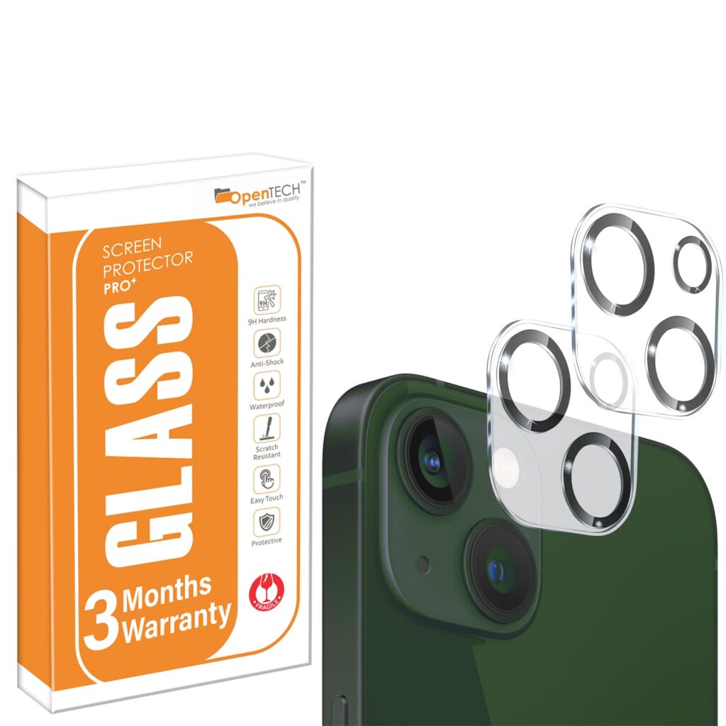 OpenTech® Premium Camera Lens Protector Tempered Glass Compatible For iPhone 14 / iPhone 14 Plus With Edge To Edge Coverage (Full Transparent) (Pack of Two)