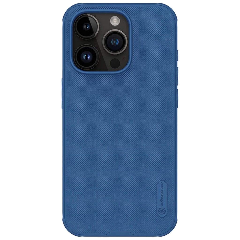 Nillkin Case for Apple iPhone 15 Pro Max (6.7" Inch) Super Frosted Shield Pro Hard Back Soft Border (PC + TPU) Shock Absorb Cover Raised Bezel Camera Protect PC Without Logo Cut Blue Color