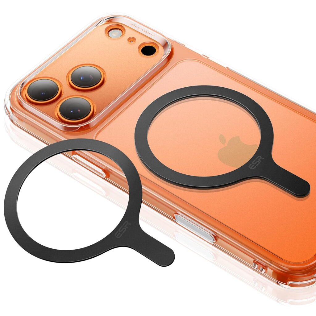 ESR for MagSafe Sticker, MagSafe Ring Magnet, 2 Pack Magnetic Metal Ring for Phone case, Magnetic Sticker for iPhone Air/17/16e/16/15/14/13/12/11/X, Samsung, Pixel 10 and More, Black