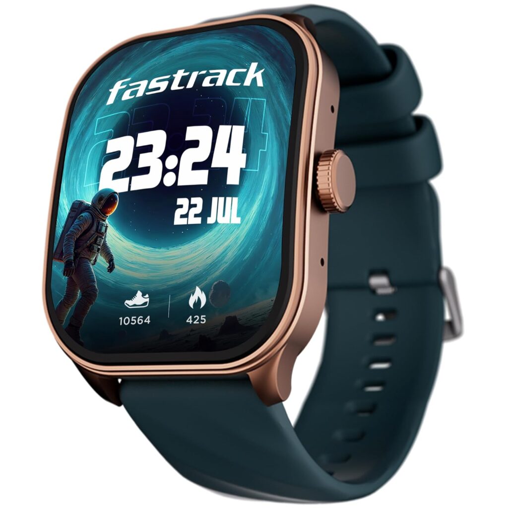Fastrack Limitless FS2 Pro 1.96" AMOLED Smart Watch with BT Calling, AI Voice Assistant, 100+ Sports Modes, 5-Day Battery, Fast Charge, Health Tracking, – Smartwatch for Men & Women (Teal)